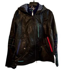 CHEVIGNON Italian Lamb Leather Biker Jacket, Size XL, New with Tag